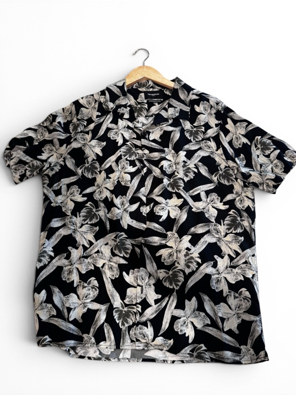 The Kooples Black Short-Sleeve Floral Button-Down Shirt
